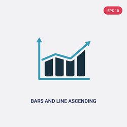 Two color bars and line ascending data vector