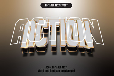 action editable text effect 3d emboss mode rent vector image