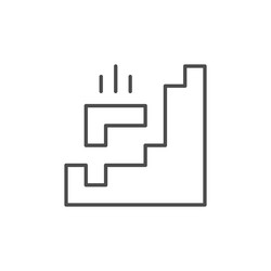 Block puzzle line outline icon vector