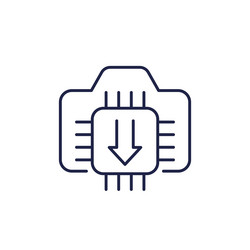 camera firmware update line icon vector image