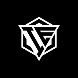 ie logo monogram with triangle and hexagon shape vector image