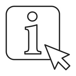 Info button cursor pointing at infromation symbol vector