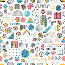 Memphis Pattern Abstract Shapes vector image