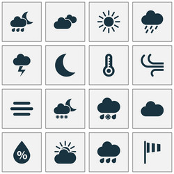 Meteorology icons set collection of lightning vector