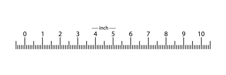 real ruler 10 inches from bottom location vector image
