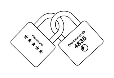 two factor authentication vector image