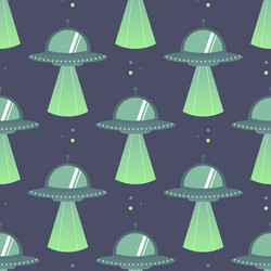 ufo spaceships flying saucers pattern vector image