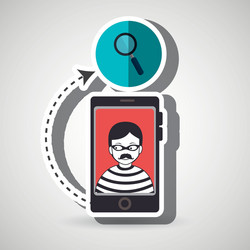 Cellphone hacker app icons vector