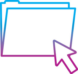 degraded line folder file with arrow cursor mouse vector image