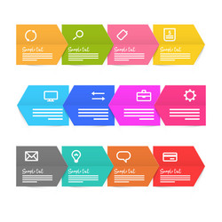 infographic elements with sample text on colorful vector image