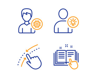 support swipe up and user idea icons set vector image