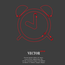 alarm clock flat modern web button and space vector image