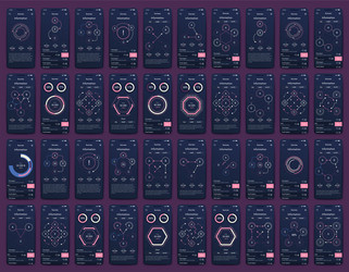 different ui ux gui screens and flat web icons vector image