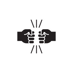 Fist Bump Icon Set - Team Connection vector image
