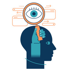 internet search concept hand with a magnifying vector image