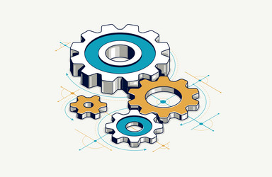 Mechanical Gears and Cogs - Engineering Concept vector image