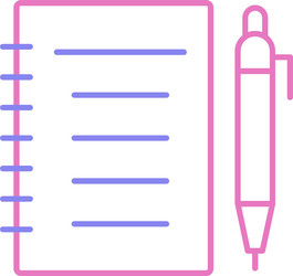 notebook line two colour icon vector image
