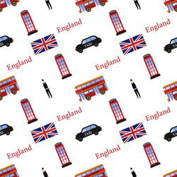 seamless pattern of england symbols and objects vector image