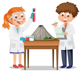 Student kids in science classroom Royalty Free Vector Image