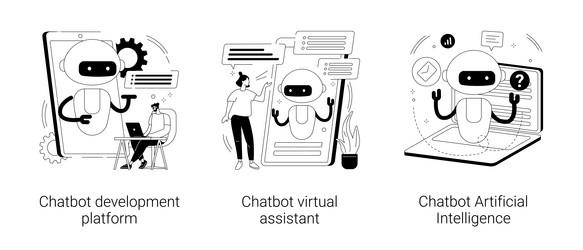 Chatbot programming abstract concept vector