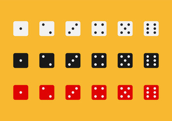dice in flat style design from one to six vector image