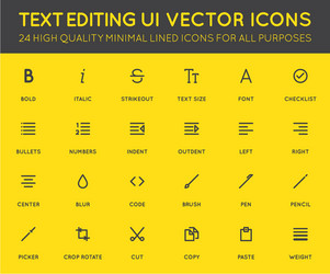 text editing user interface ui icon set high vector image