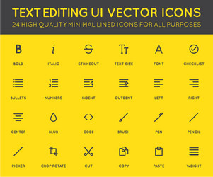 text editing user interface ui icon set high vector