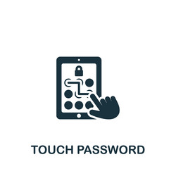 touch password icon monochrome simple vector image