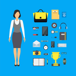 cartoon assemble businesswoman color set vector