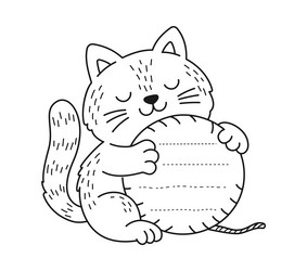 cat or kitten cheerful animal kids memo note Vector Image