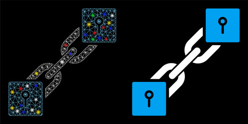flare mesh carcass locker blockchain icon vector image