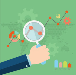 flat of web analytics information and development vector image