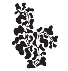 floral abstract design in black color Vector Image