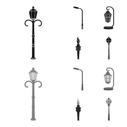 lamppost in retro stylemodern lantern torch vector image