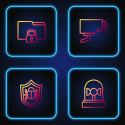 set line flasher siren system bug folder vector image