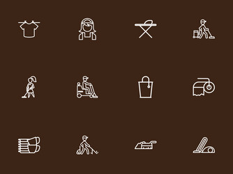 set of 12 editable cleanup outline icons includes vector image
