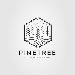 Pine tree forest set logo design Royalty Free Vector Image