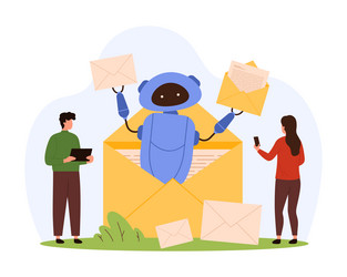 automated mail service with ai digital helpdesk vector image