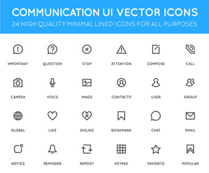 Communication Icon Set - UI & Messaging vector image