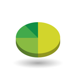 Green pie chart design element vector