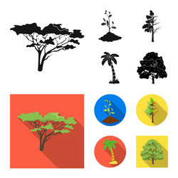 isolated object tree and forest icon set vector image