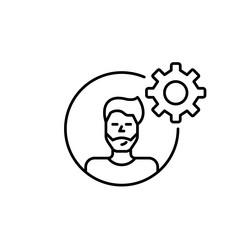 man user avatar and cogwheel account settings vector image