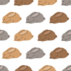 seamless pattern with different colored rabbits vector image