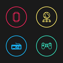 set line computer keyboard gamepad network vector image
