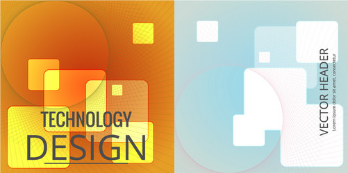 set of abstract technology web banner vector