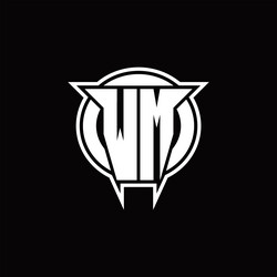 wm logo monogram with circle rounded shape design vector image