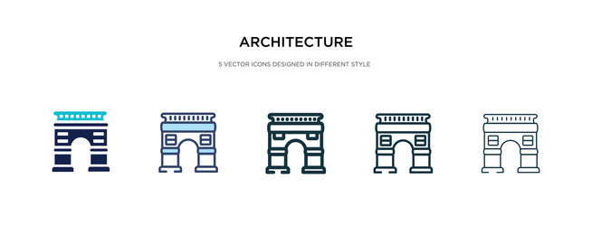 architecture icon in different style two colored vector image