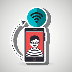 cellphone hacker app icons vector image