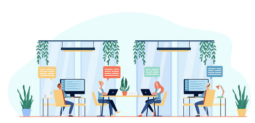 hotline operators consulting clients vector image