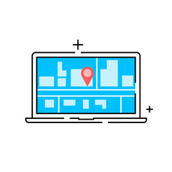 icon desktop app with page gps navigation vector image